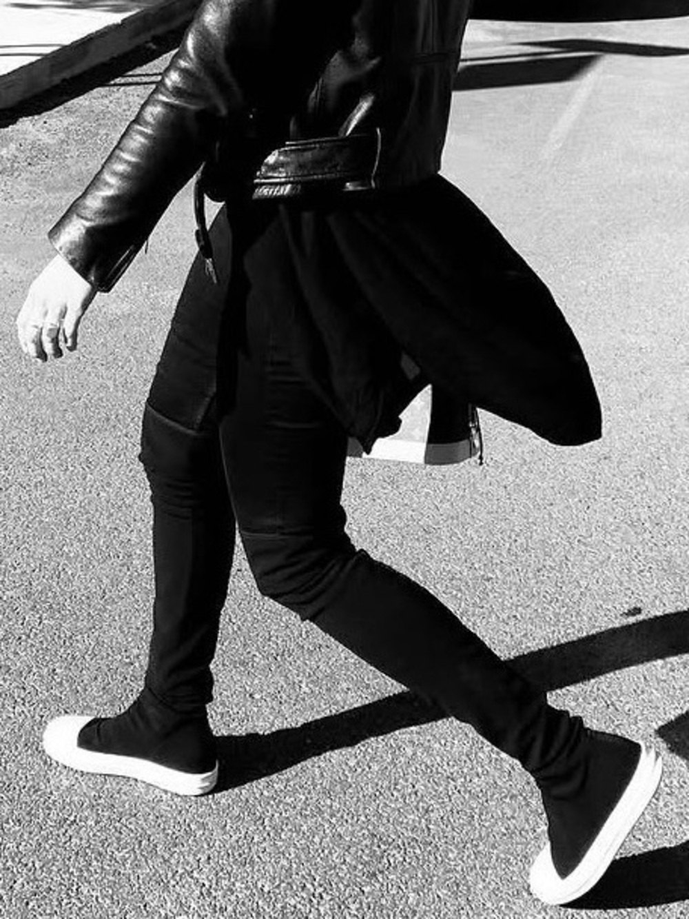 Rick Owens Black Over-the-Knee Sock Boots with White Outsole